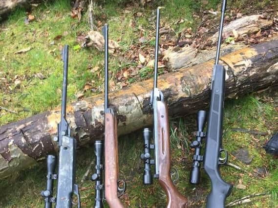 Confiscated air rifles