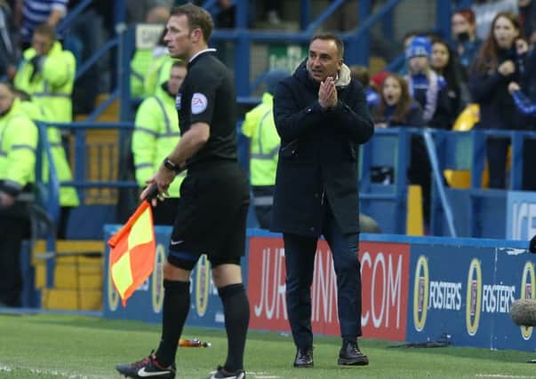 Sheffield Wednesday manager Carlos Carvalhal on the touchline during Friday night's first leg against Brighton