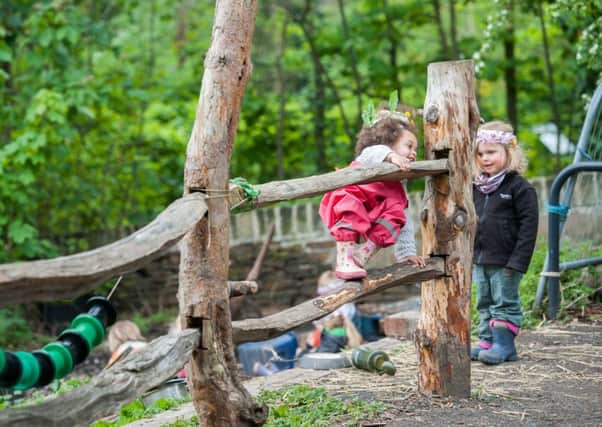 The Sheffield Woodland Kindergarten at Lynwood Gardens where children are taught in the open air
Children play freely in the outdoor setting
Picture Dean Atkins