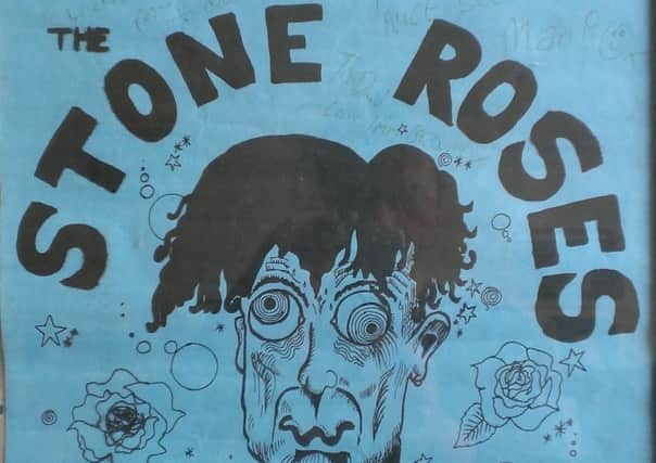 A poster from the Stone Roses gig at the Maze Bar at Sheffield University