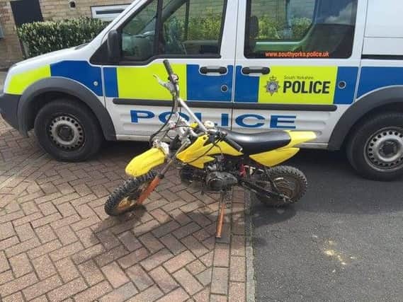 Am off-road bike is to be crushed by South Yorkshire Police