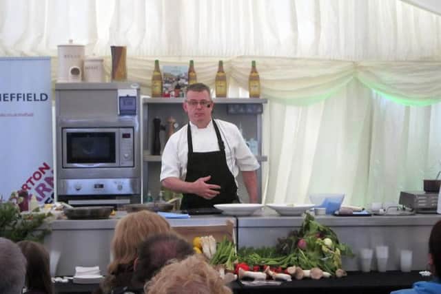 Charlie Curran demonstrates at Sheffield Food Festival