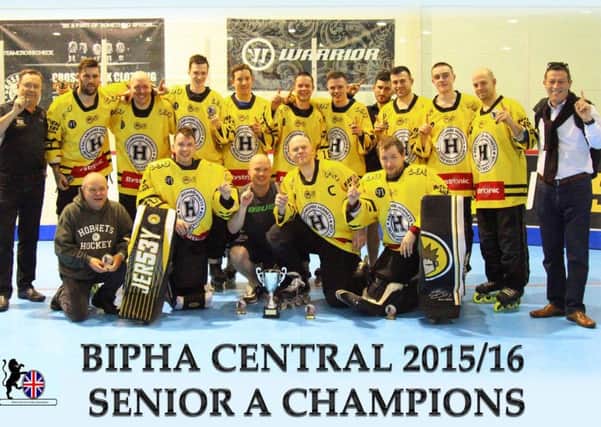 Hallamshire Hornets Skater Hockey Club after clinching the BiPHA Inline Hockey Central League title.