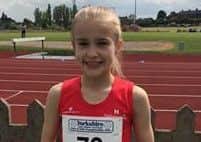 Ruby Simpson after winning the Yorkshire U13 800m at Cudworth