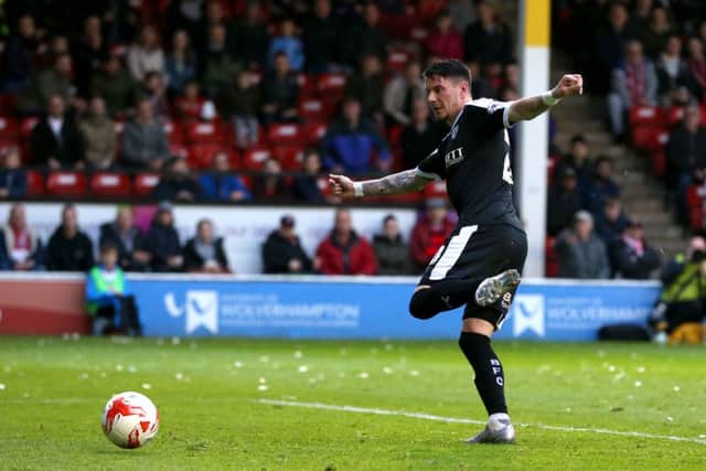 Barnsley's Adam Hammill scores his side's first goal of the game  PRESS ASSOCIATION Photo.