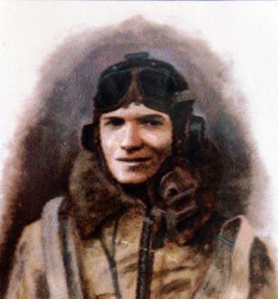 Ken Johnson, now aged 90, in an illustration of him in his flying gear.