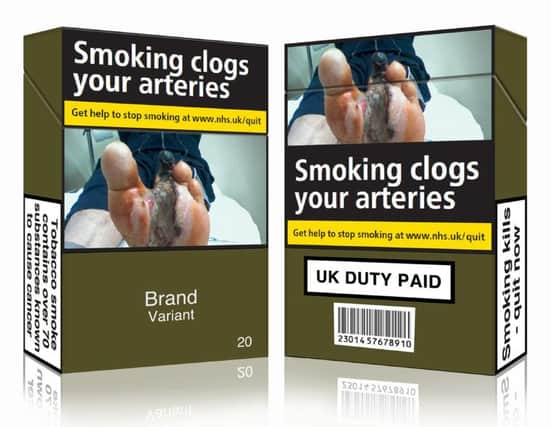 Standardised packaging for cigarettes. Photo: ASH/PA Wire