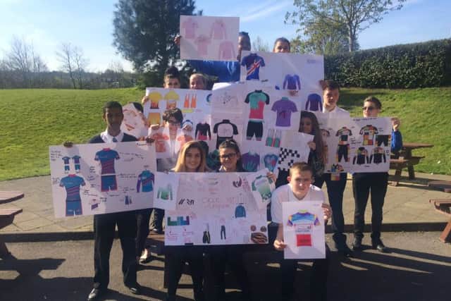 Pupils from Hinde House School whose kit design has been chosen for the 2nd 4Challenge charity bike ride for 2016