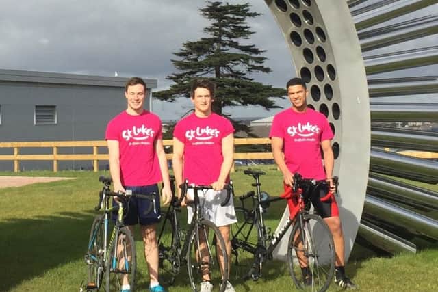 Jack Woods, Jake Ostrovskis and Tom Spears are set to cycle from St Luke's Hospice in Sheffield to Paris in aid of Western Park Hospital.
