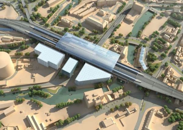 Artist's impression of the HS2 station in Sheffield city centre