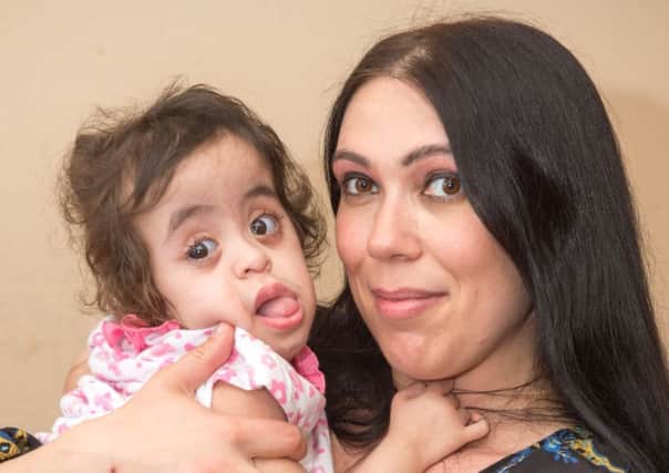 19 month old Reem Almaamari who has an extremely rare illness with her mum Amy