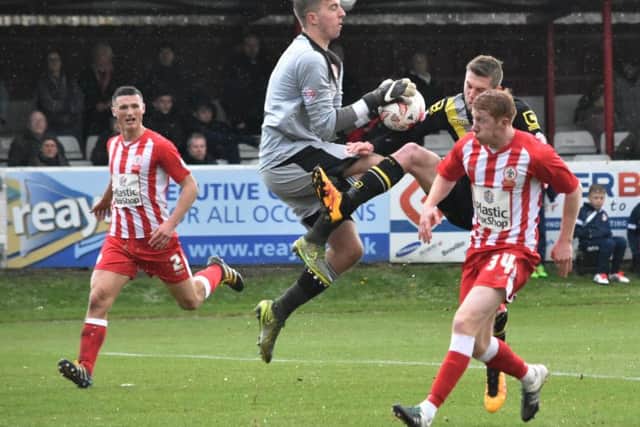 Ross Etheridge, pictured in action for Accrington.