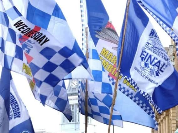 Sheffield Wednesday flags ahead of the Webmley final