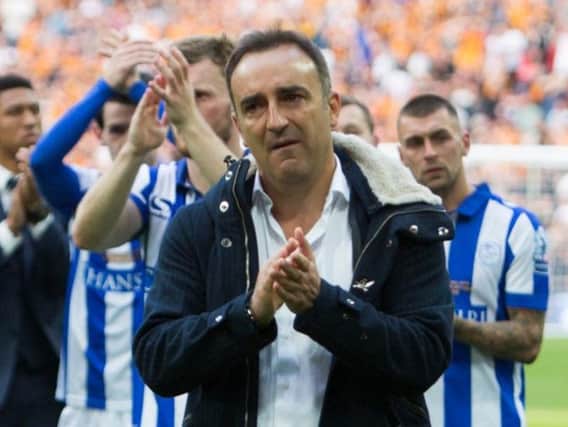 An emotional Carlos Carvalhal after play-off final defeat for Sheffield Wednesday