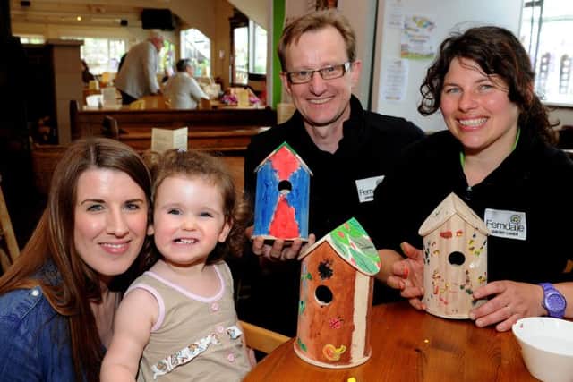 Nik Farah with her daughter Imogen, at Ferndale Garden Centre, as part of National Children's Gardening Week with Neil Grant and Victoria Middleton. Picture: Andrew Roe