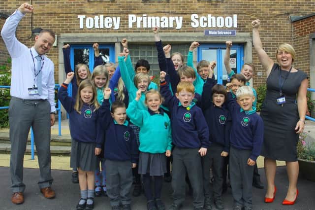 Totley Primary celebrating their excellent OFSTED report