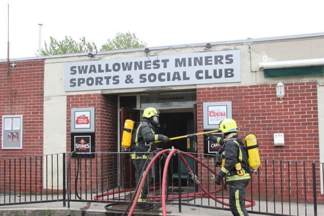 Firefighters at Swallowest Miners Sports and Social Club