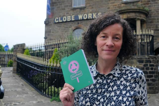 Claire Thornley, of Eleven Design Consultants Limited, with the Our Favourite Places guide to Sheffield.