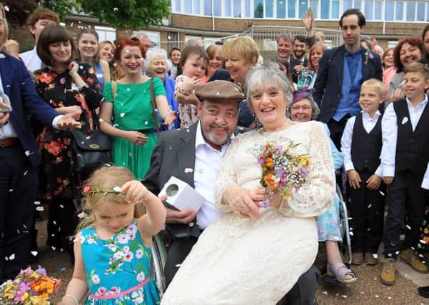 Simon Mann married his fiancee Ruth Ward at St Luke's Hospice in Sheffield. Photo: Chris Etchells