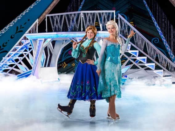 Princesses Anna and Else in the Disney on Ice Frozen show