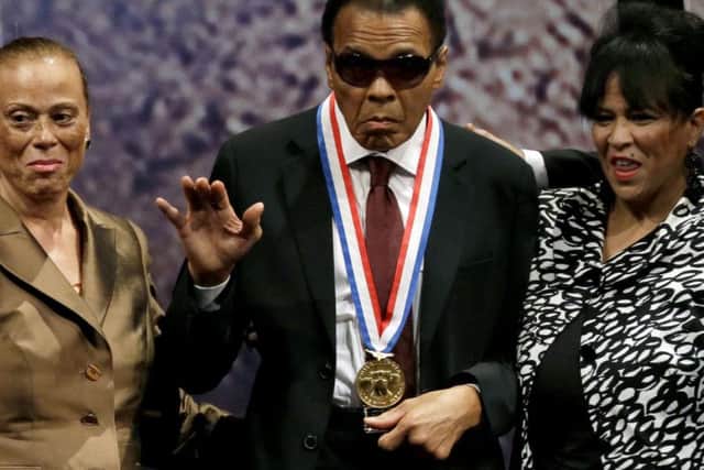 Ali receives the Liberty Medal in 2012