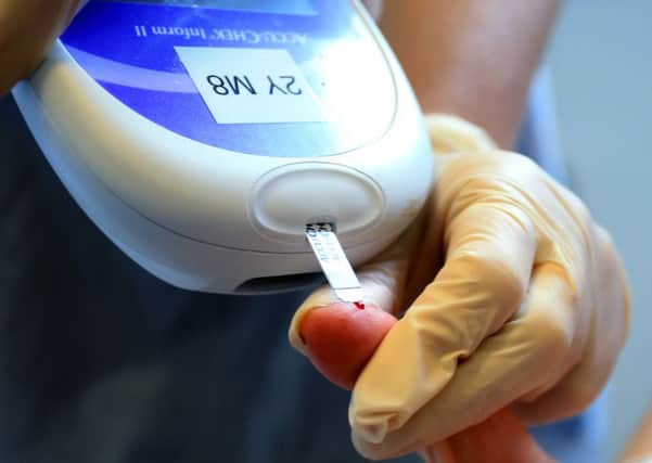 A patient undegoes a diabetes test