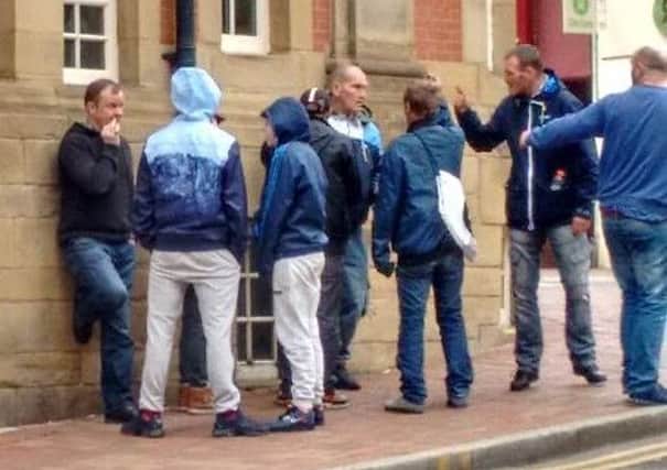 Street drinkers just off West Street in Sheffield city centre - Photo: Sheffield City Centre Residents' Action Group