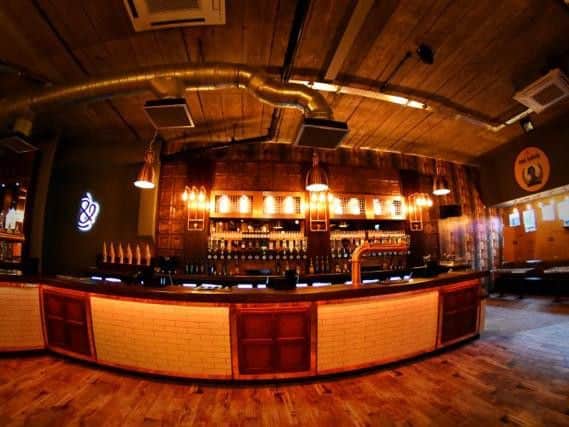The bar is stocked with a range of European brews.