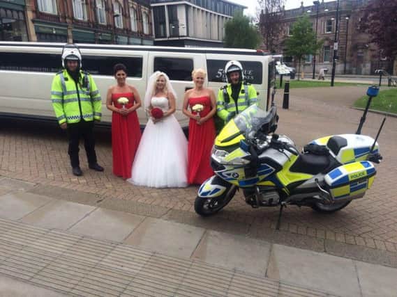 South Yorkshire Police helped a bride get to church