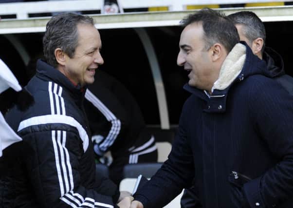 Stuart Gray, left, and Carlos Carvalhal