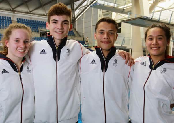 Sheffield divers, from left,  Millie Fowler, Ross Haslam, Jordan Houlden and Millie Haffety
