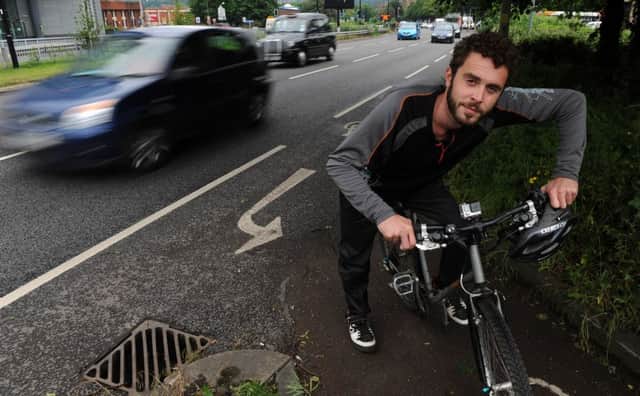 Star reporter Dan Hobson tested out the roads on a bicycle after a protest about the saftey of cyclists on the roads in Sheffield. Picture: Andrew Roe