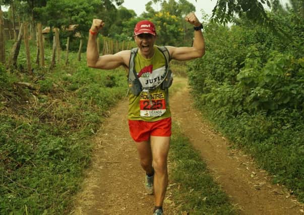 Justin Rowntree running the Ugandan marathon