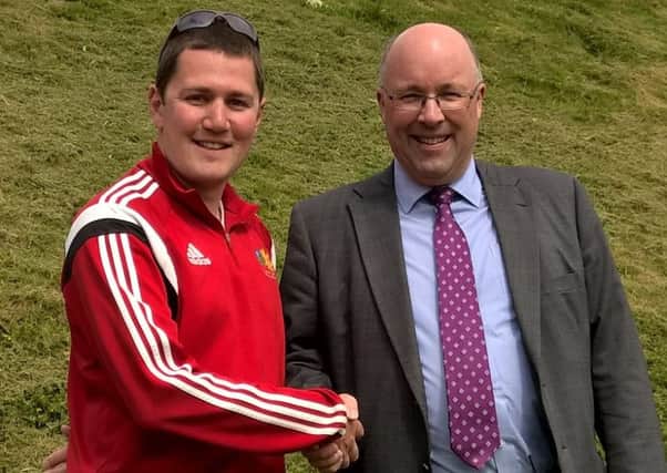 Sheffield Collegiate Cricket Clubs Ben Fielding and Wilson Field's associate director Andy Wood.