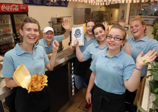 Winners of The Star's Chippy of the Year for 2016 Frymaster Fish and Chips on Attercliffe Road. Pictured are Fran Downey, Richard Pearce, Philippa Brown, Jody Rhodes, Chloe Chamberlin, and Christie Allen. Photo: Chris Etchells