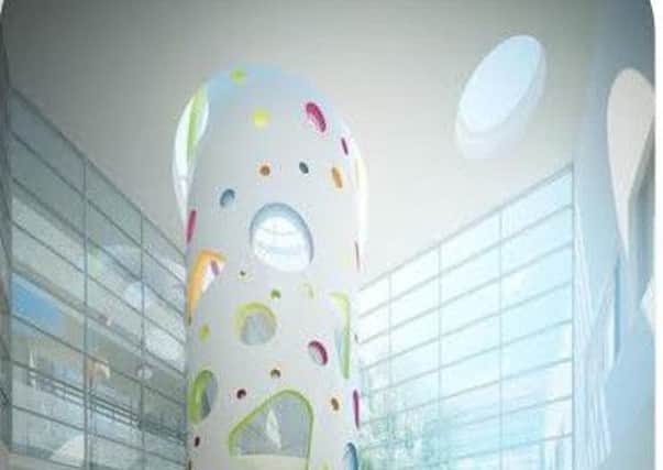 The new play tower inside Sheffield Children's Hospital.