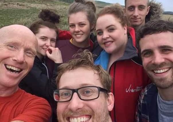 Hostel residents and support workers on a climbing trip in the Peak District