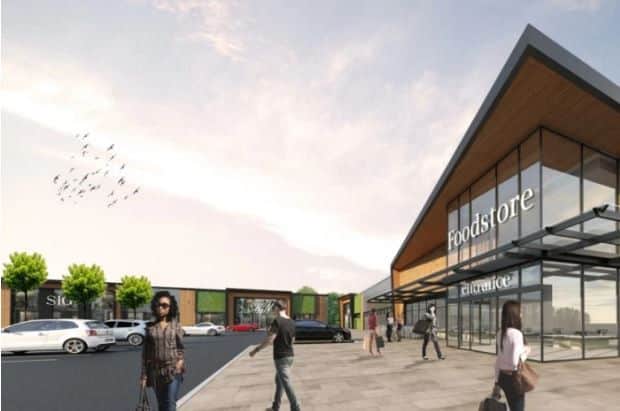 An artist's impression of the St James Retail Park on the former site of Norton College