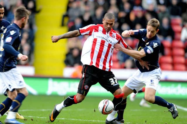 Marcus Bent at his second spell at Bramall Lane where he played 11 games in 2011