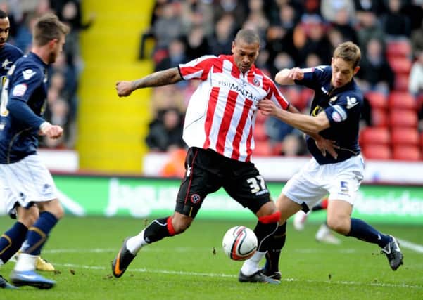 Marcus Bent at his second spell at Bramall Lane where he played 11 games in 2011