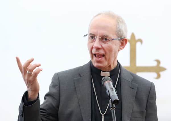 Justin Welby Archbishop of Canterbury gives his keynote speech at the St Barnabas Centre Danesmoor