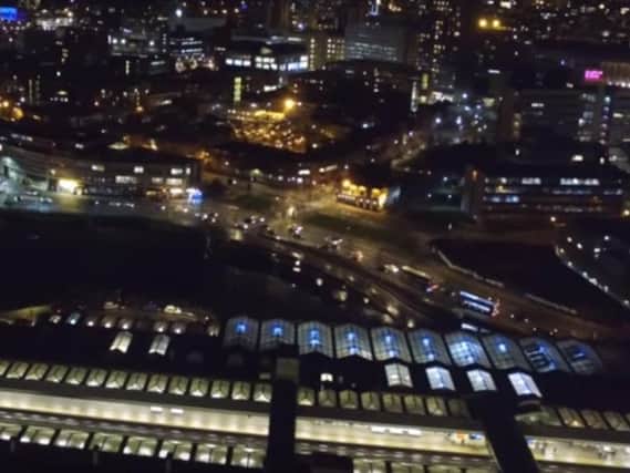 Sheffield at night from the air. (Photo: YouTube/Edgaras Oggy Purauskas)