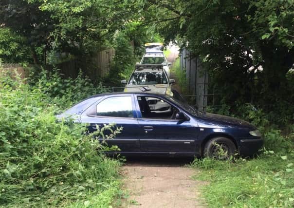 The seized car in Kendray. Photo: @SYPOpsSupport