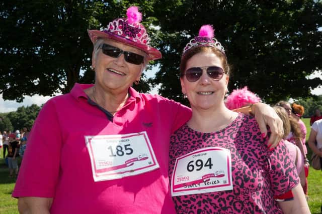 NDFP Race For Life Doncaster 5K Town Fields Doncaster.  Cheryl Latham, Christine Crozier, Simply Voices