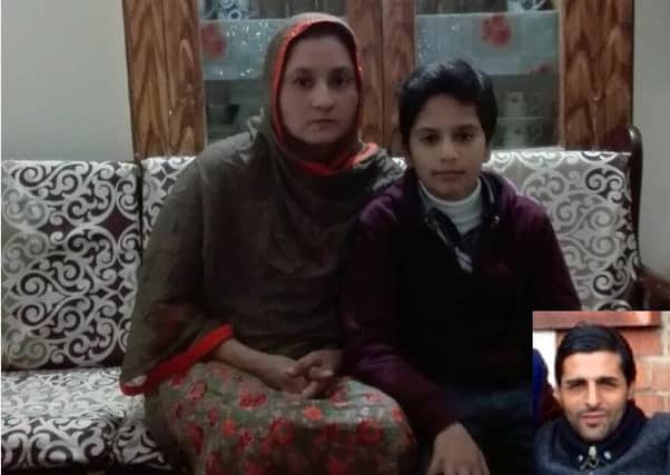 Saima Yasmeen Hussain with son Husnain. Zabair Hussain, inset