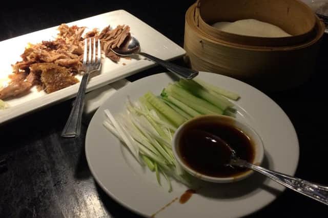 Crispy duck and pancakes