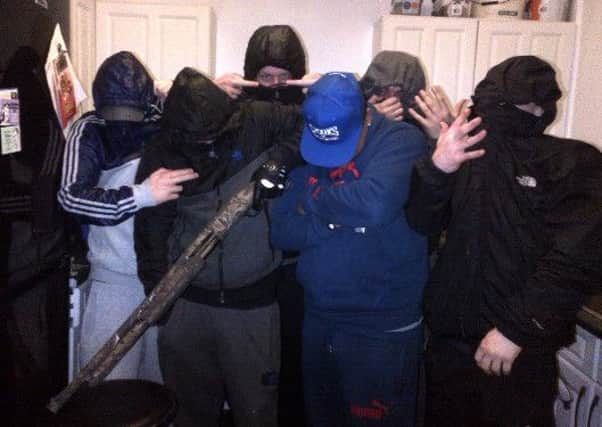 Members of the Parson Cross gang pose for a photo found on one of their mobile phones