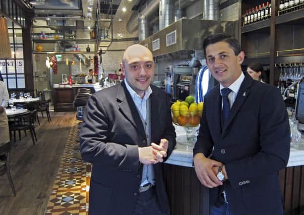 Owner Stefano Ispani and restaurant manager Argys Myrtja at Ponti's Italian Kitchen, Fox Valley
