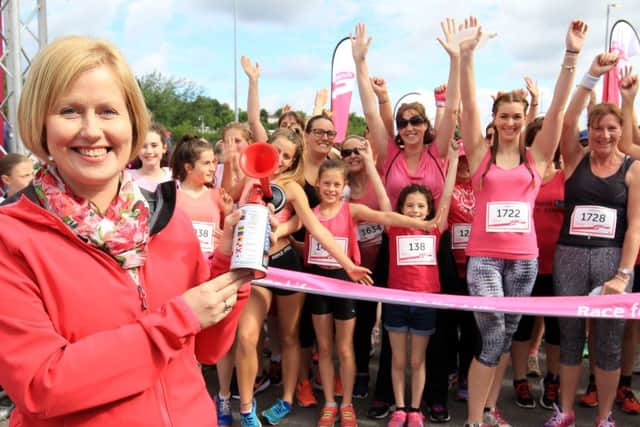 The Sheffield Race for Life 5k event at Meadowhall. Jayne Gosling, a cancer nurse who is also battling the disease started the race. Photo: Chris Etchells