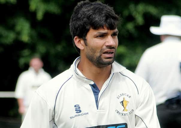 Tickhill v Elsecar - bowler Shahzad Rana. Picture: Barrie Codling